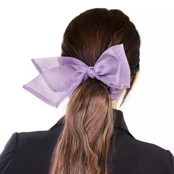Accessories - 3/$35|Purple Big Bow Organza Scrunchie Hair Accessory